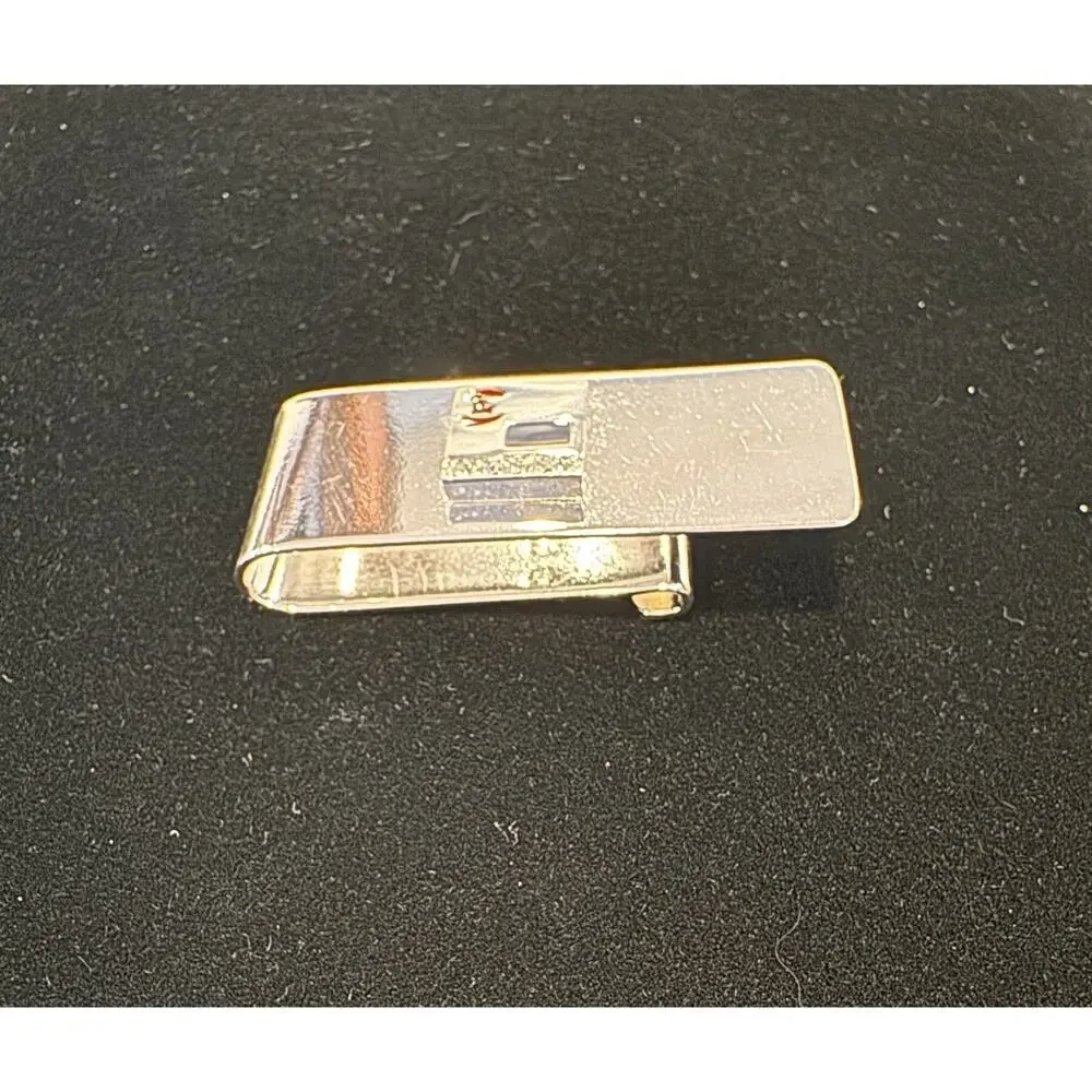 Phat Farm Money Clip Holder Silver-tone Mens 2” X .75” Crystals Enamel
